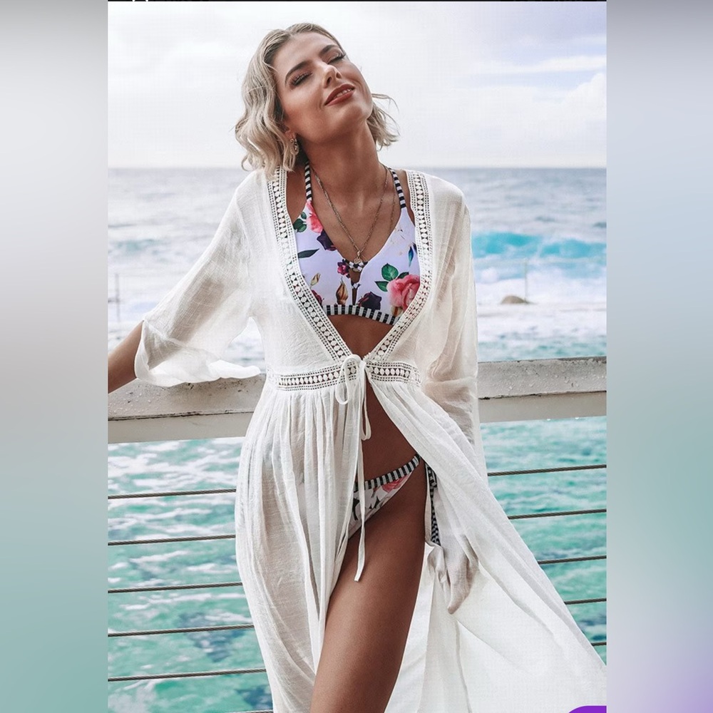 CupShe **Brand New with Tags** White Open Back Self-Tie Cover Up